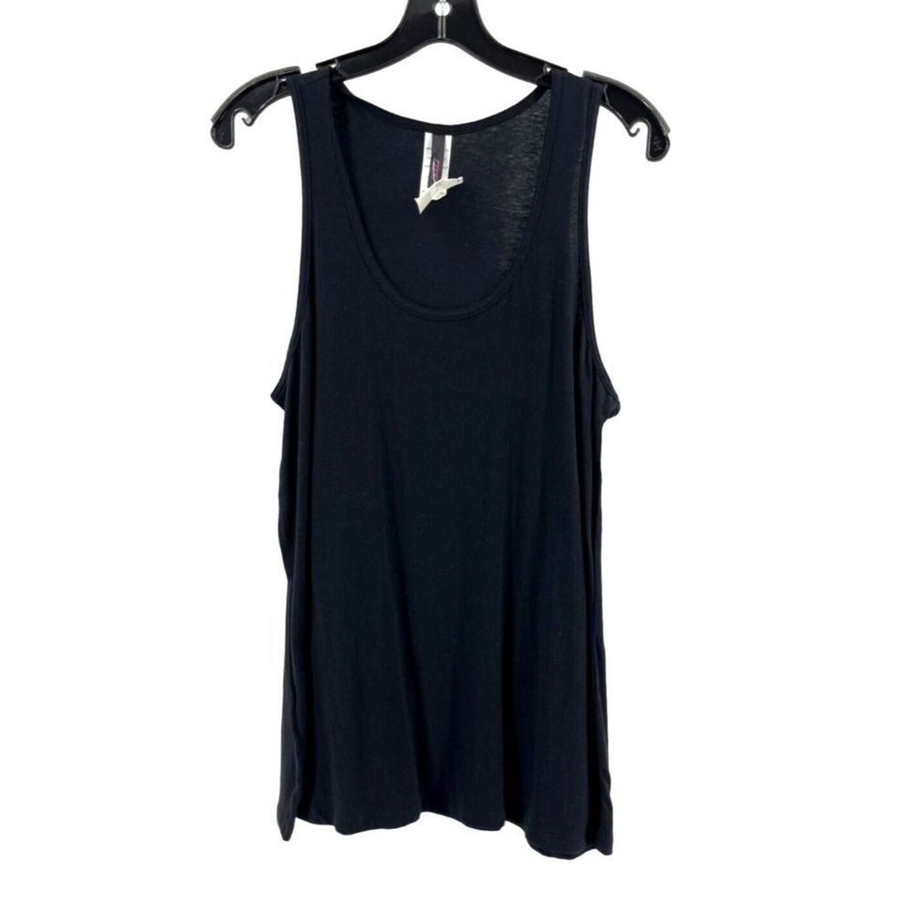 NWT EttelLut 100% Cotton Sleeveless Black Top Shirt Tank Size XL